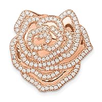 14k RoseGold Diamond Fancy Flower Chain Slide Jewelry Gifts for Women