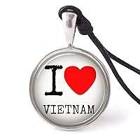 Vietnam Culture Symbols Necklace Pendants Pewter Silver