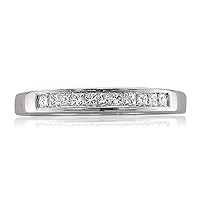 La4ve Diamonds 14k White Gold Princess-cut Diamond 11-stone Bridal Wedding Band Ring (1/4 cttw, J-K, SI1-SI2)
