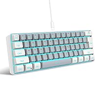 Snpurdiri 60% Wired Gaming Keyboard, RGB Backlit Mini Keyboard, Waterproof, Small, Ultra-Compact, 61 Keys, Keyboard for PC/Mac Gamers, Typists, Travel, Easy to Use