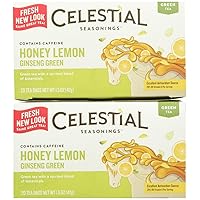 Celestial Seasonings Honey Lemon Ginseng Green Tea Bags, 20 ct, 2 pk