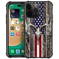 CARLOCA Case Compatible with iPhone 14 Plus Case,American Flag Camo Deer Skull Case for iPhone 14 Plus Men Boys,Anti-Scratch Soft TPU Case for iPhone 14 Plus 6.7-inch USA Flag Camo Deer Skull