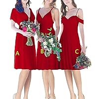 Women's Pleated Chiffon Bridesmaid Dresses Short Prom Evening Dress