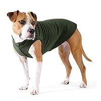 Stretch Fleece Dog Coat – Soft, Warm Dog Clothes, Stretchy Pet Sweater – Machine Washable, Eco Friendly – All Season, Hunter Green, Size 4