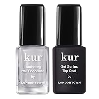Londontown kur Conceal & Go Duo Set, Includes Quartz Gray Nail Illuminating Concealer & Gel Genius Top Coat, 0.4 Fl Oz