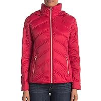 Michael Michael Kors Womens Packable Quilted Chevron Puffer Down Jacket