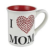 Enesco Our Name is Mud I Heart Mom Rhinestone Coffee Mug, 16 Ounce, Multicolor
