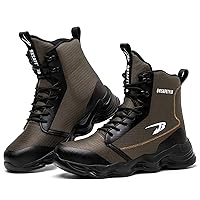 Men's Fashion Steel Toe Shoes Indestructible Work Shoes Lightweight Comfortable Safety Sneakers Slip-Resistant Composite Toe Shoes for Construction