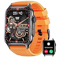 Smart Watches for Men Women (Make/Answer Calls) 1.96'' HD Big Screen Outdoor Sports Watch IP67 Waterproof Fitness Activity Tracker with Heart Rate Sleep Monitor Compatible for Android iPhone
