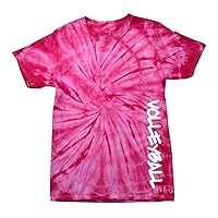 Volleyball Short Sleeve T-Shirt Volleyball in White-Pinktiedye-Large