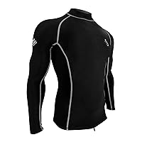 Unisex Thermal Swim Shirt for Men & Women Cold Water Rash Guard, Fleece Lining UPF50