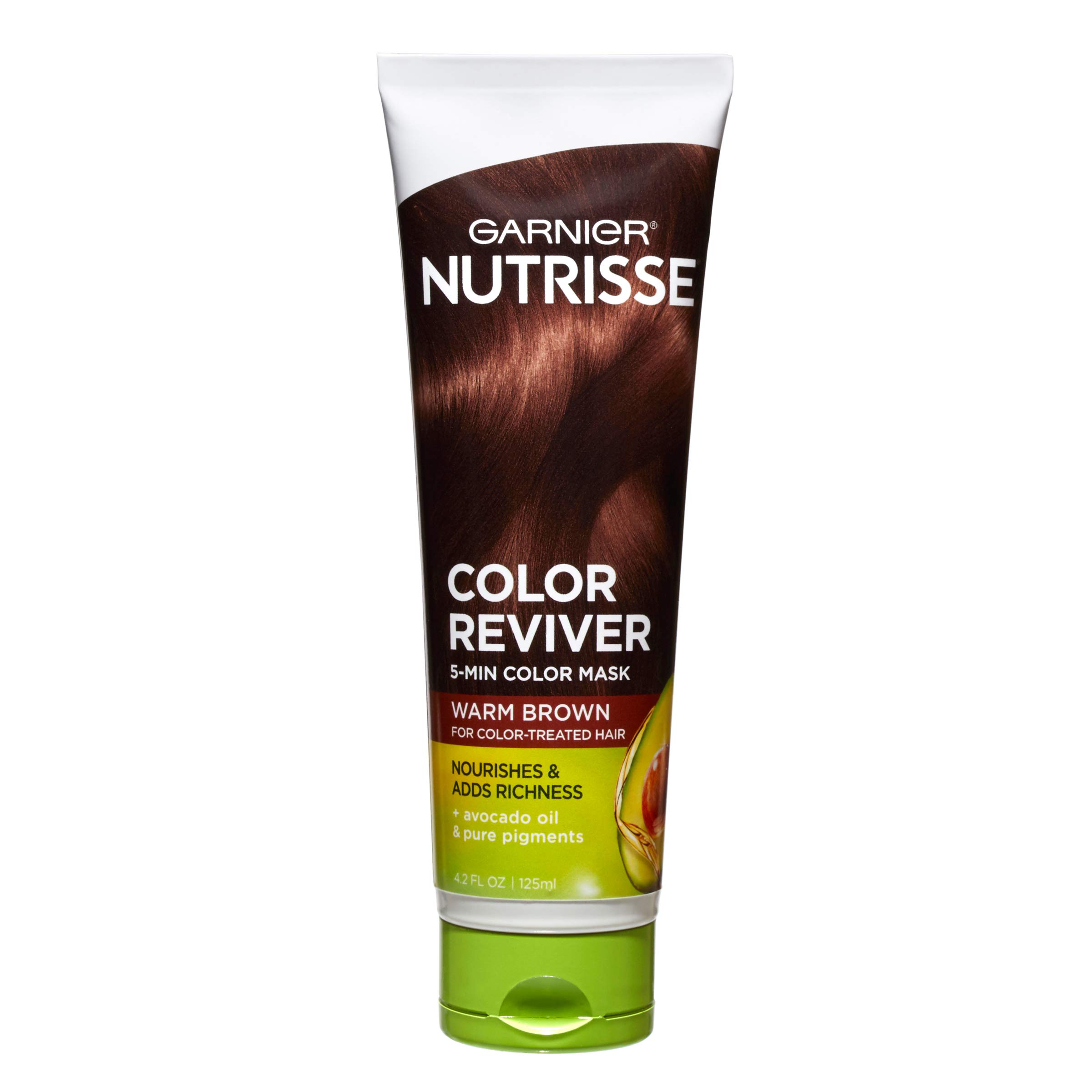 Garnier Nutrisse 5 Minute Nourishing Color Hair Mask with Triple Oils Delivers Day 1 Color Results, for Color Treated Hair, Warm Brown, 4.2 fl. oz.