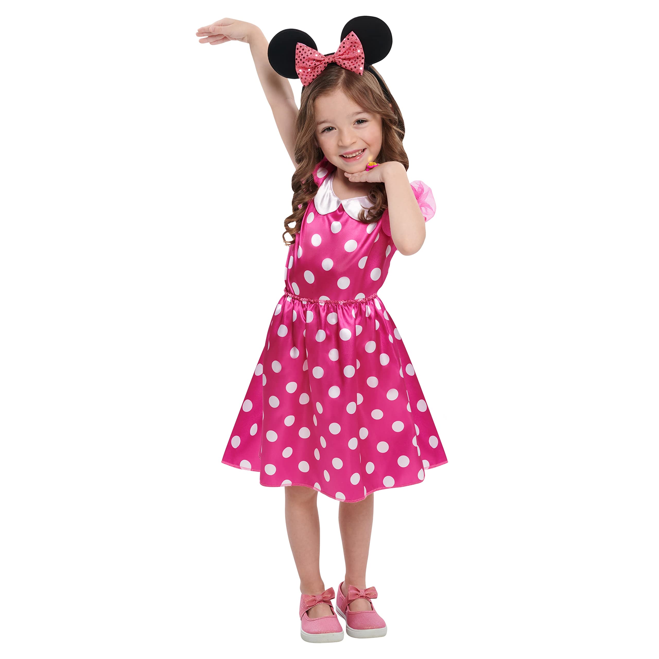 Disney Junior Minnie Mouse Bowdazzling Dress-Up and Pretend Play Trunk, Fits Sizes 4-6X, Kids Toys for Ages 3 Up, Amazon Exclusive