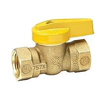 Homewerks VGV1LHB3B Premium Gas Ball Valve x Female Thread, 0.5-Inch, Brass