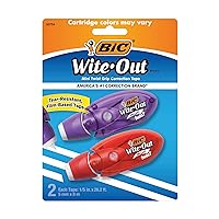 BIC Wite-Out Mini Twist Correction Tape, White, Tear-resistant, Compact and Film-Based Tape, 2-Count Pack (WOMTP21-WHI) (Packaging May Vary)