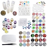 INNICON 9* Silicone Muolds 60x Sequins Set For Professional Making Decoration Sets Jewelry & Cosmetic Earrings 100 Screws Eye Pins Necklaces Gemstone Ring With Eagle UV Lamp