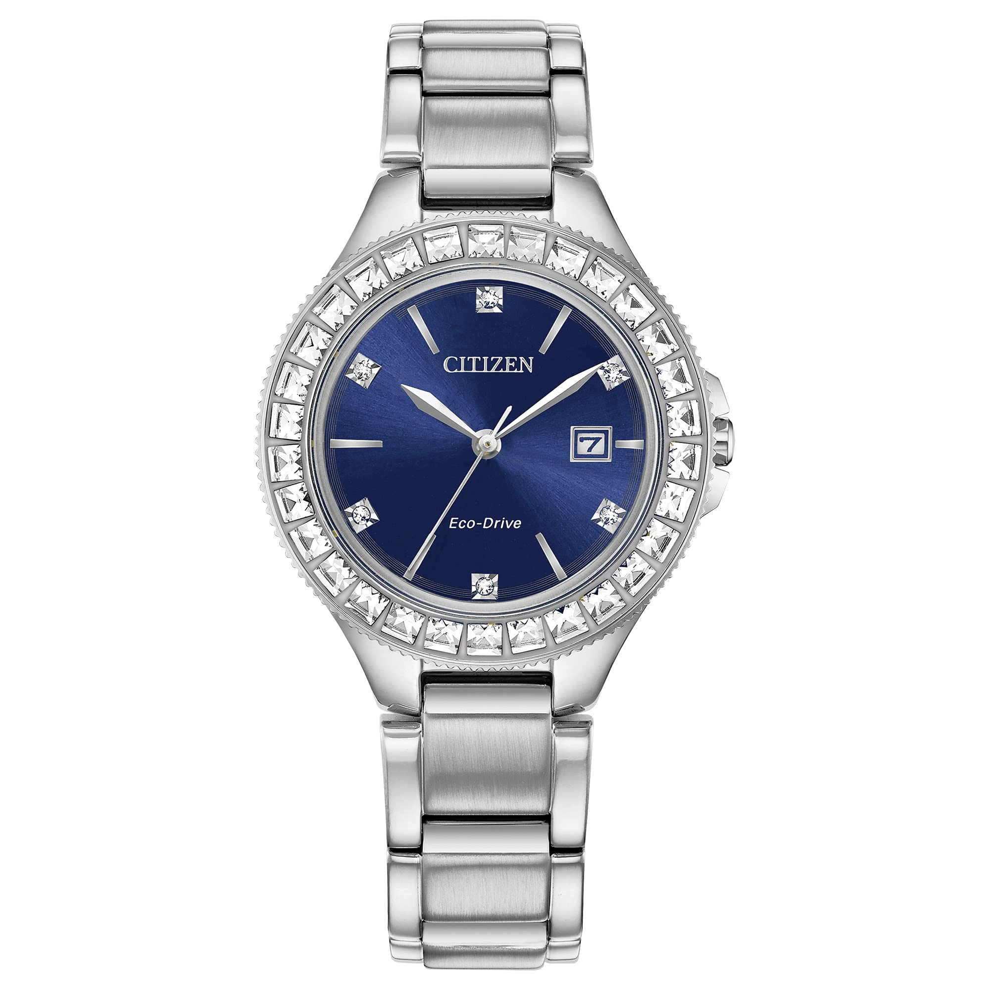 Citizen Ladies' Silhouette Crystal Eco-Drive Watch, 3-Hand Date, Stainless Steel