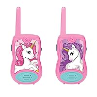 LEXIBOOK Unicorn Walkie-talkies, Communication Game for Children, 2 Channels, Belt Clip for Transport, Battery, Pink, TW12UNI