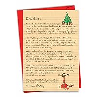 NobleWorks - Adult Humor Christmas Note Card with Envelope (4.63 x 6.75 Inch) - Funny Happy Holidays and Season's Greeting Stationery - Dear Santa 1087