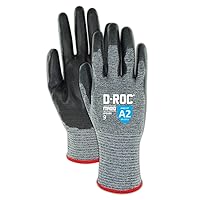 MAGID Dry Grip General Purpose Level A2 Cut Resistant Work Gloves, 12 PR, Polyurethane Coated, Size 9/L, Reusable, 18-Gauge Hyperon Shell (GPD580), Gray