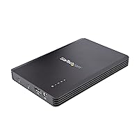 StarTech.com 4 Bay Thunderbolt 3 NVMe Enclosure, for M.2 NVMe SSD Drives, 1x DisplayPort Video/ 2X TB3 Downstream Ports, 40Gbps, 72W Power Supply, External Hard Drive Enclosure (M2E4BTB3), Black