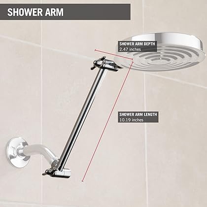 Delta Faucet 10-inch Adjustable Extension Shower Arm for Shower Heads, Chrome UA902-PK