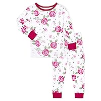 Lamaze Baby Girls' Super Combed Natural Cotton Tight Fit Long Sleeve Sleepwear 2 Piece Set, Footless, 1 Pack