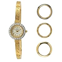 Gold-Tone Petite Watch with Narrow Bracelet and 4 Interchangeable Bezels Gift Set