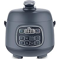 Bear Rice Cooker 3 Cups (Uncooked), Fast Electric Pressure Cooker, Portable Multi Cooker with 10 Menu Settings for White/Brown Rice Oatmeal and More, Nonstick Inner Pot