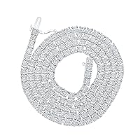 The Diamond Deal 10kt White Gold Mens Round Diamond 22-inch Link Chain Necklace 4-3/4 Cttw