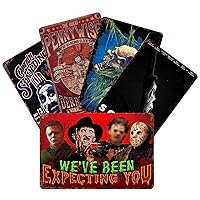5Pcs Vintage Horror Movie Tin Sign,Classic Characters by Horror Film Movie Poster,Retro Scary Movie Film Poster Home Bar Pub Man Cave Wall Decoration 8