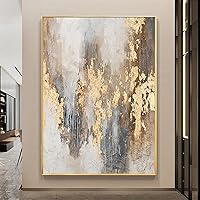 Large Gold Foil Decor Abstract Wall Art Framed Painting Big Wall Art On Canvas Artwork For Home Decor 40x60cm/16x24inch With-Golden-Frame