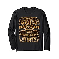 March 1957 The Man Myth Legend 65 Years Old Birthday Gifts Long Sleeve T-Shirt
