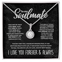 To My Soulmate Necklace Birthday Christmas Jewelry Romantic Gifts For My Wife With Message Card Box Personalized Gift Present Pendant For Future Wife Soulmate Girlfriend Couples Gifts Necklace