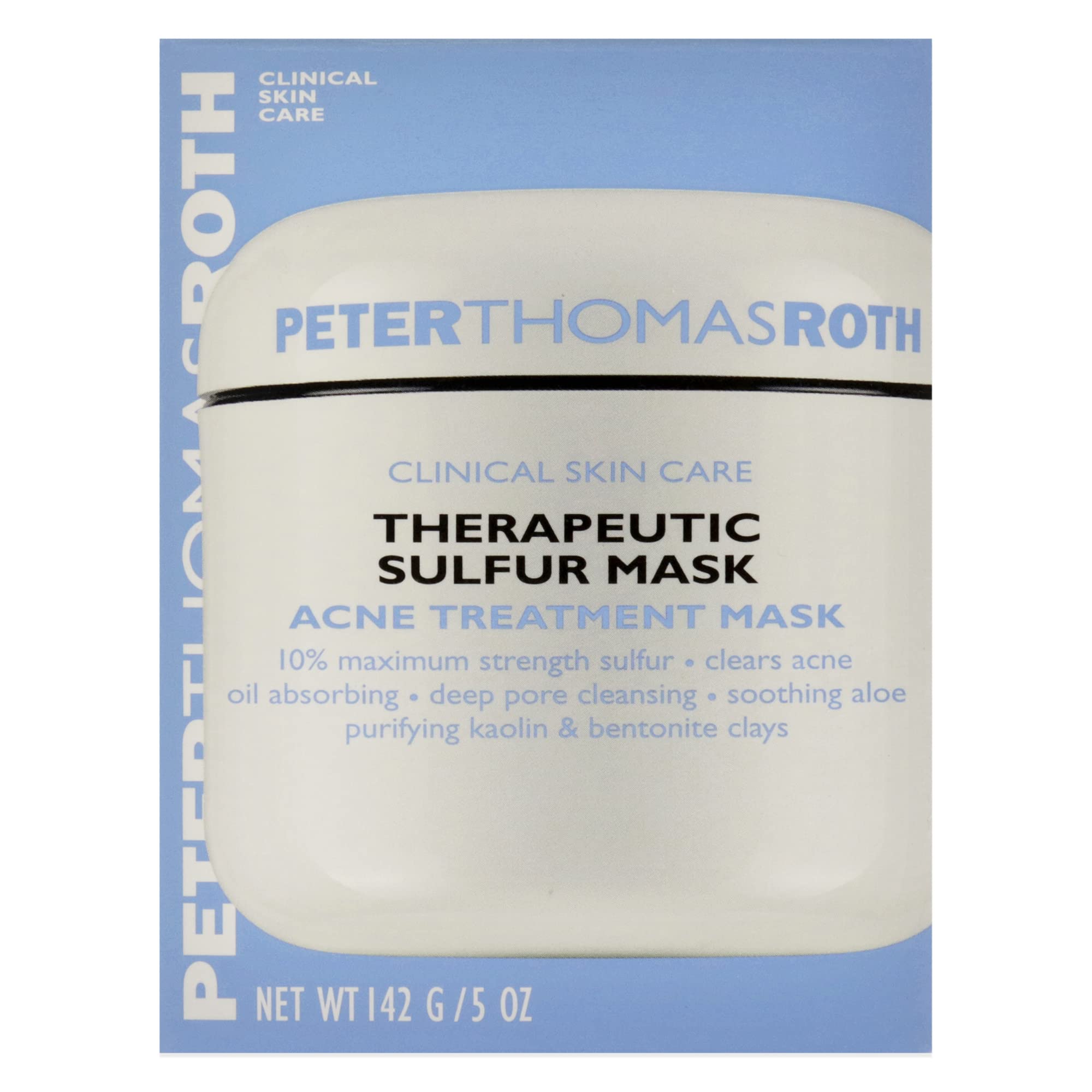Peter Thomas Roth | Therapeutic Sulfur Acne Treatment Mask | Maximum-Strength Sulfur Mask for Acne, Clears Up and Helps Prevent Acne Blemishes, Oil Absorbing and Pore Cleansing