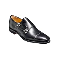 BARKER Edison Monk Strap Oxford Classic Plain Toe Handmade Leather Shoes for Men - Black