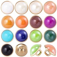 130 Pcs Shank Buttons 10MM Resin Half Pearl Buttons with Single Hole Colorful Metal Shank Decorative Buttons for Sewing Craft Clothes Shirts Jeans