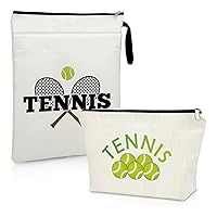 Tennis Gifts for Girls Makeup Bag Book Sleeve Tennis Lovers Gifts for Her Birthday Gifts for Tennis Players Cosmetic Bag Book Protector Pouch Tennis Team Captain Gifts Tennis Themed Party Gifts