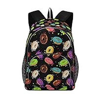 ALAZA Macaron Donuts Black Teens Elementary School Bag Casual Daypack Book Bags Travel Knapsack Bags