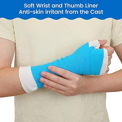 Velpeau Wrist and Thumb Spica Stockinette (Pack of 10) Comfy Arm Sock, Cotton Skin Protection Sleeve, Wrist Liner and Pre-Wrap Cover for Splints, Air Casts, Hand Brace(Medium)