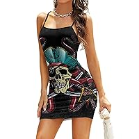 Bad Pirate Octopus Women's Sexy Bodycon Dress Spaghetti Strap Mini Dresses Sleeveless Club Dress