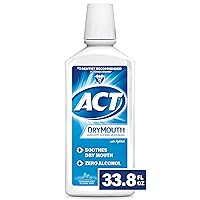 ACT Dry Mouth Anticavity Zero Alcohol Fluoride Mouthwash, Soothing Mint, 33.8 fl. oz.