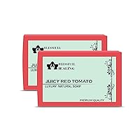 Luxury Juicy Red Tomato Handmade Natural Soap Bars (125 Gram / 4.4 OZ) (Pack Of 2)