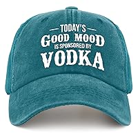 Drinking Hats Today's Good Mood is Sponsored by Vodka Hats for Men Trucket Humor Trucker Mens Black Custom Hats