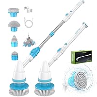 Oraimo Electric Spin Scrubber, Electric Bathroom Scrubber, 430RPM Cordless Shower Scrubber with Adjustable Extension Arm for Bathroom, 4 Replaceable Brushes for Bathtub, Grout, Tile, Wall, Floor, Sink