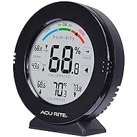 AcuRite 01080M Pro Accuracy Temperature and Humidity Gauge with Alarms, Black