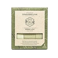 Crate 61, Handmade Vegan Natural Bar Soap Cold Pressed For Face And Body, With Premium Essential Oils, Eucalyptus & Peppermint For Men And Women 3 Pack (Cedarwood Pine)