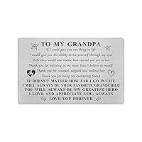 Grandpa Fathers Day Card - Best Thank You Grandpa Gift Ideas, I Love My Grandpa Wallet Card for Men, Happy Father's Day Birthday Present to My Grandfather