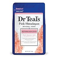 Dr Teal's Salt Soak with Pure Epsom Salt, Restore & Replenish with Pink Himalayan Mineral, 3 lbs