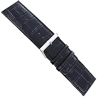 30mm Speidel Black Alligator Grain Matte Square Tip Gen. Leather Mens Watch Band 8050